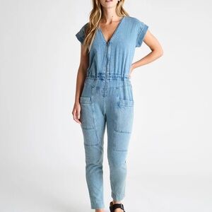 NMOT Splendid Cindy Denim Utility Jumpsuit Size XL